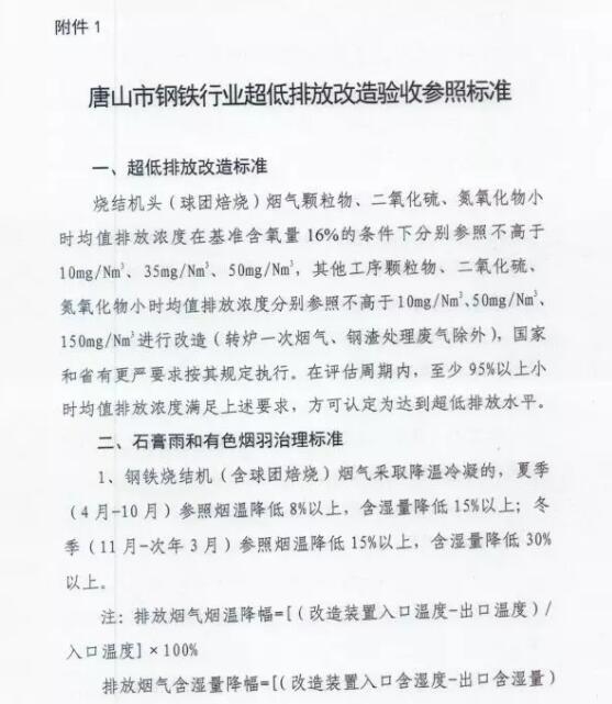 河北省鋼鐵、焦化、燃煤電廠深度減排攻堅(jiān)方案